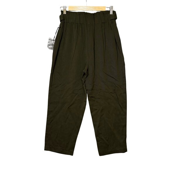Simply Vera Wang Womens High Rise Capri Pleated Pants Size XS Olive Green Preppy - Picture 8 of 8